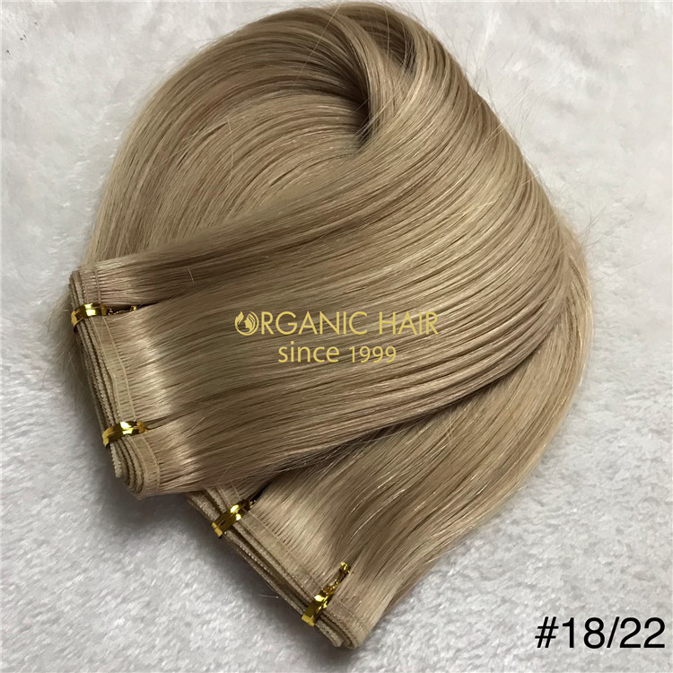 Human full cuticle #18/22 piano color flat wefts  X211